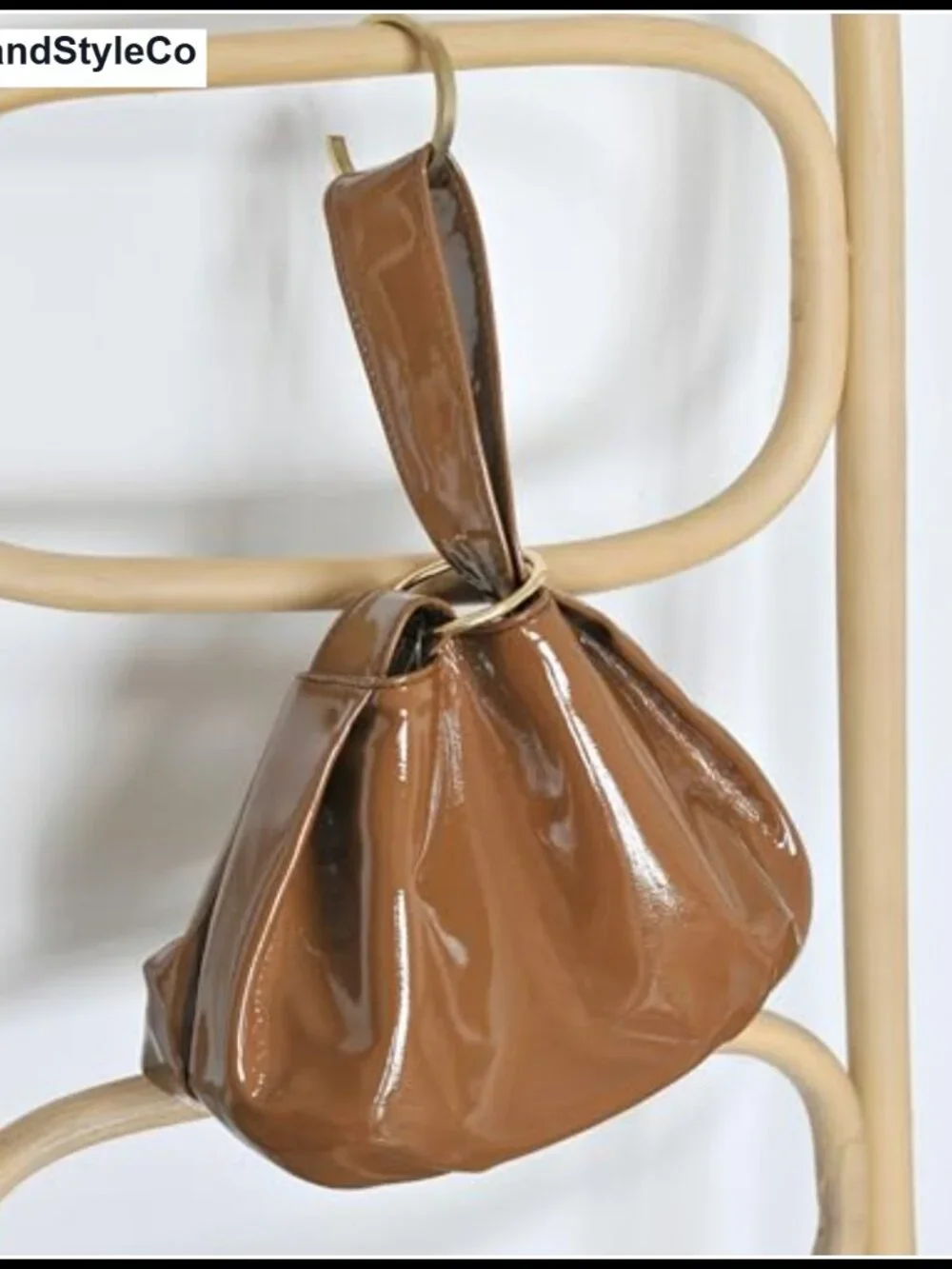 Patent Vegan Leather Clutch Hobo Bag Top Handle Small Tote Wristlet